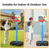 Kids Basketball Hoop Stand 2 in 1 Toddler Basketball Set W/ Ring Toss Adjustable