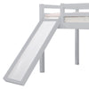Kids Bunk Beds Pine Wood 3FT Single Bed Frame Cabin Mid Sleeper Slide & Ladder