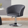 1x Barstool Velvet Padded Bar Stool Metal Base Salon Breakfast Chair Adjustable