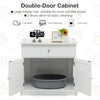 Large Cat Litter Box Enclosure Hidden Cat Washroom Furniture W/ Drawer & 2 Doors