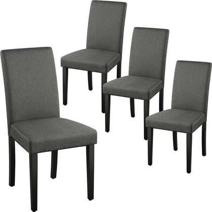 Dining Chairs 4pcs Kitchen Chair Fabric Upholstered Chair for Dining Room Gray