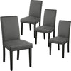 Dining Chairs 4pcs Kitchen Chair Fabric Upholstered Chair for Dining Room Gray