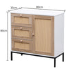 Pastoral Storage Cabinet Cupboard Sideboard Chest Of Drawers W/ 3 Drawers 1 Door