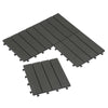 11x Decking Tiles Composite Interlocking WPC Terrace Tile Patio Balcony 30x30cm