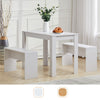 3pcs Dining Table Set with Benches Set Breakfast Kitchen Furniture Small Place
