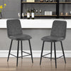 Set of 2 Counter Barstools Breakfast Bar Stools Faux Leather Upholstered Seat