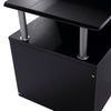 Modern Wooden Office Desk Computer Table w/ Storage Shelves Drawer PC Rack Black
