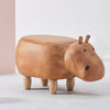 Hippo Faux Leather Animal Stools Footstools Ottomans Kids Gift Toy Brown / grey