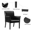 PU Leather Guest Chair Mid-Back Meeting Chair Upholstered Guest Chair Wood Frame