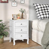 Bedside Table Nightstand of 3 Drawers Large End Table Bedroom Cabinet White