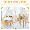 5PCS Kids Play Table and Chair Set Children Wooden Activity Table with 4 Chairs
