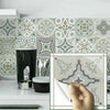 24PCS Moroccan Style Tile Self-Adhesive Mosaic Wall Stickers Kitchen Bathroom UK
