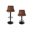 2x Swivel Leather Bar Stools Adjustable Pipe Stool Counter Bar Chair Upholstered