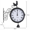Outdoor Garden Gentral Station Wall Clock Ornament Double Sided Outside Bracket