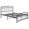 Double Metal Bed Frame with High Headboard and Footboard Black for Kids Adults