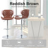 Set of 2 Diamond Chrome&Gas Lift Swivel Faux Leather Kitchen Breakfast Bar Stool
