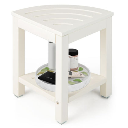 Bathroom Shower Bench Stool 2-Tier Corner Shower Bath Seat Waterproof Foot Rest