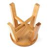 Small Wood Stool Rustic Bamboo Bench Round Footstool Bedroom Kitchen Chair
