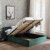 4ft6 Upholstered Bed Frame Fabric Gas Lift Ottoman Storage Beds in Double Green