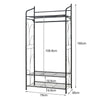 Classic Black Clothes Rail Metal Garment Rack Coat Stand with Top Storage Shelf