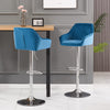 2× Adjustable Breakfast Bar Stools Swivel Gas Lift Kitchen Barstool Velvet Metal