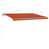 Manual Retractable Awning with Posts 4.5x3 m Orange and Brown W7N8