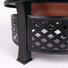 Fire Pit Table Round Metal Firepit Heater w/ BBQ Grill Shelf, Spark Screen,Poker