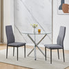 90x90 Round Table and Chairs Round Glass Table with Chairs Dining Table Set