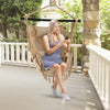 Hammock Macrame Swing Chair Home Garden Hanging Rope Seat with Pillow & Cushions