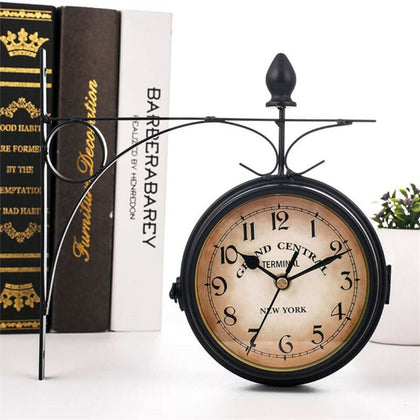 Outdoor Garden Paddington Station Wall Clock Double Sided Outside Bracket Retro