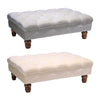 Large Footstool Velvet Chesterfield Pouffe Foot Stool Ottoman Bench Coffee Table