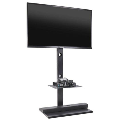 Swivel & Height Adjustable TV Floor Stand 65”& 2 Shelves Cable Management System