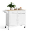 Rolling Kitchen Island w/ 2 Drawers Storage Trolley Utility Cart w/ Towel Rack