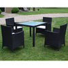 9 pcs Rattan Garden Furniture Set Outdoor Furniture Set Table Chair Black S2I3