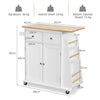 Rolling Kitchen Island Mobile Serving Trolley Cart w/ 2 Drawers and Towel Rack