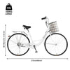 26" Commuter Bike Single Speed Cruiser Hybrid Bike With Front Basket White New