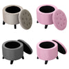 Round Storage Pouffe Stool Ottoman Dressing Table Chair Footrest Stool Footstool