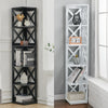 3/5Tier Wooden Corner Shelf Stand Bookshelf Home Storage Furniture Shelving Rack