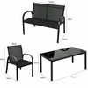 4PCS Outdoor Furniture Bistro Set Garden Patio Loveseat Table & Chair Set