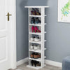 7-tier Wooden Shoe Storage Rack Stand Organiser Unit Kids Corner Shoe Shelves UK