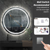 24" Large Wall Mounted Round Bathroom Mirror Premium Backlit Vanity Wall Mirror