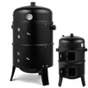 3 in 1 Black BBQ Charcoal Grill Barbecue Smoker Garden Outdoor Cooking Steel Pot