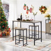 Dining Table Set Industrial Kitchen Table Set with 2 Stools for Small Space