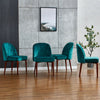 Set of 2 Velvet Dining Chairs Dinning Room Accent Side Chairs w/ Metal Leg Green