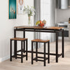 3Pcs Breakfast Bar Table & 2 Stools Kitchen Dining Room Modern Furniture Set MP
