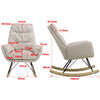 High Back Rocking Chair Recliner Armchair Beige Velvet Upholstered Rocker Seat