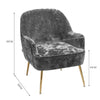 Round Back Crushed Velvet Armchair Tub Sofa Padded Dressing Chair w/ Golden Legs