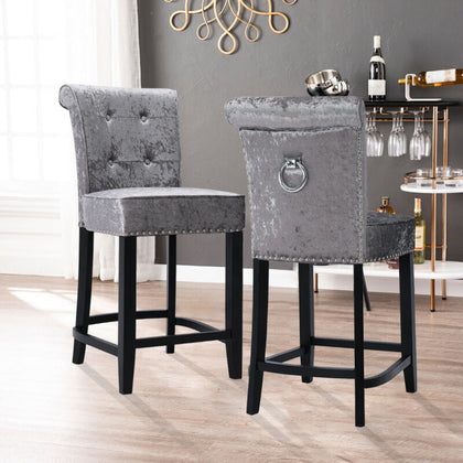 Crushed Velvet Bar Stool Back Knocker Studded Kitchen Breakfast Bar Stools Chair