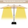 4.6M Solar 36 LED Patio Double-Sided Umbrella Outdoor Extra Large Crank Parasol