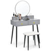 Vanity Table Set Large Makeup Dressing Desk & Stool Set with Lighted Mirror